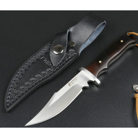 Ebony Handle High Hardness Camping Outdoor EDC Fixed Blade Hunting Knife UD406553